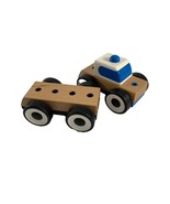 Ikea Lillabo Lot of 2 Wood Wooden Plastic Cars with Interchangeable Top Toy - $11.88