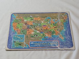VINTAGE 1968 Golden United States of America Map Frame Tray Puzzle 4560-32 - $19.79