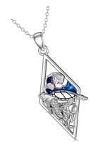 Sea Turtle Necklace Sterling Silver Sea Turtle Wave - £108.33 GBP