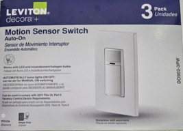 Leviton Decora Motion Sensor InWall Switch, Auto-On, 2A, Single Pole, WH... - $66.23
