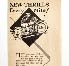 1929 Harley Davidson Motorcycle 45 Twin Advertisement 1930 Model Antique... - $39.99