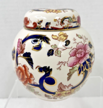 Masons Ironstone Blue Mandalay Prunus Ginger Tea Jar w Lid 5 inch Great ... - $39.11