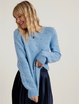Lucky Brand Blue Bobble Crew Neck Chunky Knit Sweater NWT Size XS Womens - £34.17 GBP