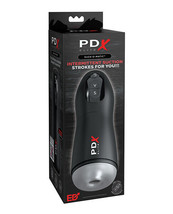 PDX Elite Suck-O-Matic Vibrating Stroker - Frosted/Black - £113.65 GBP