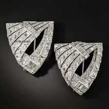 Large Art Deco Diamond Dress Clips edwardian brooch pin, Victorian brooch pin - £266.18 GBP