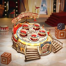 Robotime RokrTilt-A-Whirl DIY Music Box Building Block Amusement Park Se... - $111.73