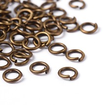 25 Bronze Jump Ring 6mm Unsoldered Open Spit Rings Single Loop BULK - $3.22
