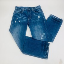 Dash Jeans Mens 32 x 32 Blue Relaxed Tapered Med Wash Distressed (31.5 x... - $20.89