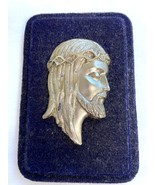 Vintage Italian Pewter Jesus on Velveteen Stand Peltro Inciso Made in Italy - $188.46 MXN