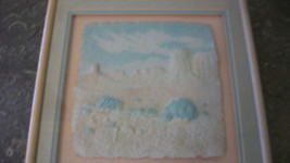 Southwest Mesa Scene, Paper Mache Painting On Canvas By Jess, Framed &amp; Matted - £159.87 GBP