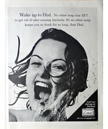 Dial Soap Wet Woman Laughing Bubbles Black &amp; White 1965 Vintage Print Ad - $14.67 CAD