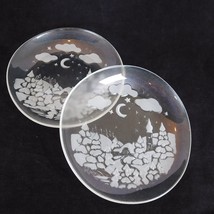 Studio Nova Winterland Pressed Glass Salad Plate 7 in Holiday Christmas Set of 2 - £10.79 GBP