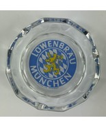 Vintage Lowenbrau Muenchen Ashtray Germany Glass 4-1/4&quot; - £19.53 GBP