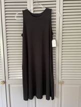 Time and Tru Sleeveless Knit Lounge Pockets Dress Solid Black NWT Medium - $12.60