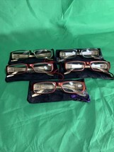 Set Of 5 Readers Reading Glasses 3.50 With Pouches JM New York 3 Colors LG JD - £11.87 GBP