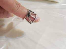 City By City Size 8 Antique Silver Tone Hematite Ring Y385 - $11.51