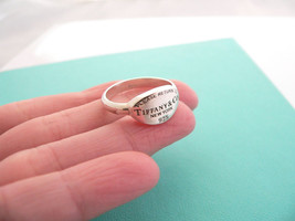 Tiffany &amp; Co Return to Silver Oval Tag Ring Band Sz 5 Gift Love Statement 925 - £273.65 GBP