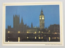 1963 Pan Am Rainbow Service 1st Class Menu &amp; Postcard w/House of Parliament UK - £14.57 GBP