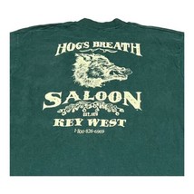 Vintage Single Stitch Hog&#39;s Breath Saloon Key West Duval St Green Shirt Large - £26.08 GBP