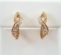 2.50CT Round Cut Lab Created Diamond Huggie Hoop Earrings 14K Yellow Gold Plated - £117.46 GBP
