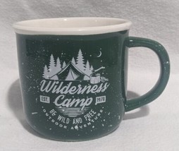 &quot;Wilderness Camp&quot; Green Coffee Mug - Rustic Camping Vibes - Used - £11.66 GBP