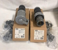 Hubbell HBL360PS1W & HBL360CS1W 2 Pole 3 Wire, Pin And Sleeve Connector 60A - $400.00