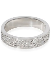 Authenticity Guarantee 
Cartier Love Diamond 18k White Gold 4mm Wedding ... - $4,946.50
