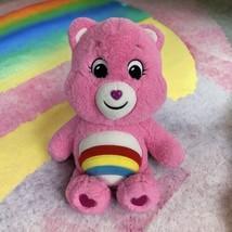 Pink Care Bears Limited Edition 14&quot; CHEER Bear Rainbow Plush 2020 - £14.64 GBP