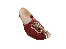Men Shoes Traditional Handmade Wedding Groom Khussa Loafers Flat Jutties US 6-11 - £43.85 GBP