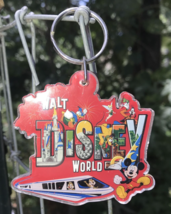 WDW Disney Parks Souvenir Mickey Friends Monorail Castle Acrylic Fob Key Ring - £11.33 GBP