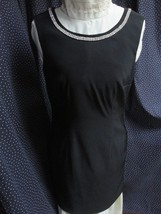 &quot;&quot;BLACK SHEATH DRESS WITH RHINESTONE BAND AROUND NECKLINE&quot;&quot; - SIZE 6 - A... - £7.10 GBP