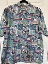 VINTAGE Reyn Spooner Button Down Reverse Print Made in Hawaii Aloha Shirt XL - £27.32 GBP