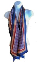 George Washington&#39;s Mount Vernon Silk Scarf Multicolor Scallop Design 59&quot; - £19.97 GBP