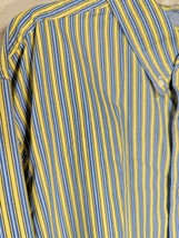 Chaps Easy Care Casual Long Sleeve Shirt Men&#39;s XXL Striped Yellow Spare Buttons - £12.17 GBP