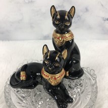 1995 &amp; 1998 Lenox Egyptian Cat Goddess Fine Porcelain Figurines - $46.71