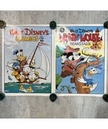 Vtg Walt Disney Comic Poster 1986 Donald Duck Sailboat Mickey And The Be... - €20,78 EUR