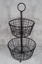 2-Tier Fruit Basket Metal Wire Storage Bowl Countertop Organizer Display... - $14.80
