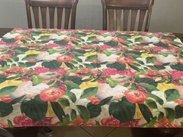 Kate Spade Rectangular Floral Tablecloth Multicolored Flowers Lined  54&quot;... - $24.52