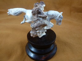 (horse-13) wild Horse of shed ANTLER figurine Bali detailed stallions ho... - $105.64