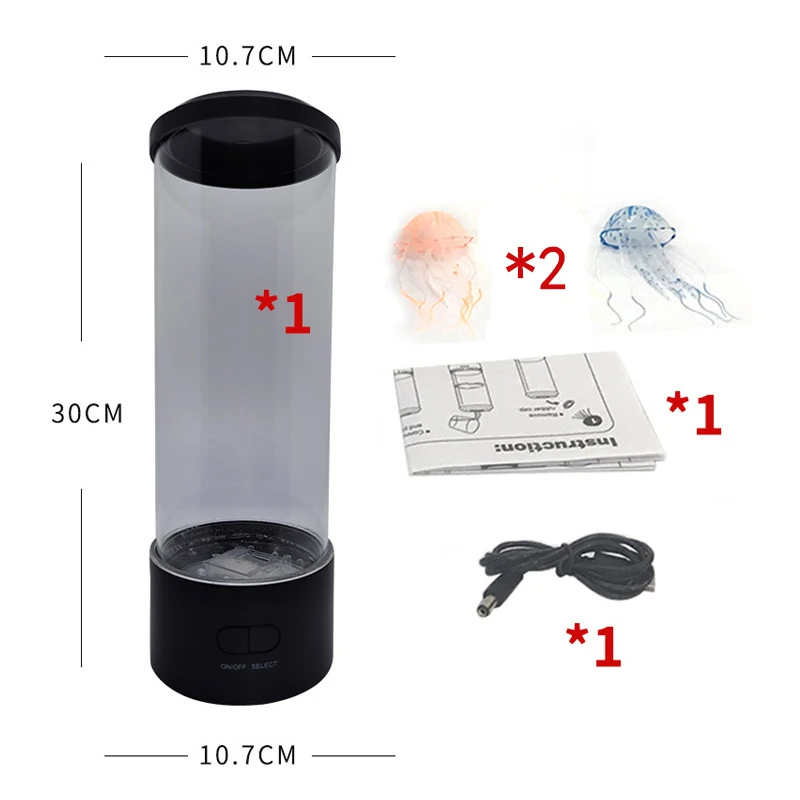 Simulation Cylindrical LED Jellyfish Lamp Room Decorbedroom Night Lampbedroom Cl - £155.25 GBP