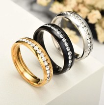 Women Men CZ Couple, Stainless Steel, Wedding Rings, Titanium ,Engagement,Eterni - £19.97 GBP
