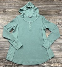 Columbia Thermal Sweatshirt Womens XL Green Pullover Henley Waffle Knit ... - $16.83