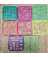 8 Vintage Tuppertoys Stencil Art Set Letters Holidays Animals Shapes - $32.32