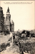 c1920 Paris and Its Wonders #43 Courthouse Flower Market LIP Collotype Postcard - £7.82 GBP