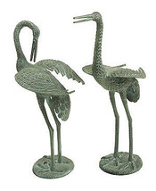 Achla PC-01 Preening Crane Pair Statue - Antique Verdi - £131.33 GBP