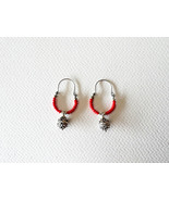 Traditional Croatian Handmade Earrings With Red Pearl and Sibenik Button... - £9.87 GBP