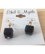 ETHEL &amp; MYRTLE Black Onyx-like Fashion Earrings New - $4.07 CAD