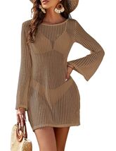 Blooming Jelly Crochet Bikini Coverup Hollow Out Net Long Sleeve Caramel... - $317.51 MXN Blooming Jelly Crochet Bikini Coverup Hollow Out Net Long Sleeve Caramel... - $317.51 MXN