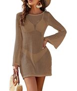 Blooming Jelly Crochet Bikini Coverup Hollow Out Net Long Sleeve Caramel... - $317.51 MXN Blooming Jelly Crochet Bikini Coverup Hollow Out Net Long Sleeve Caramel... - $317.51 MXN