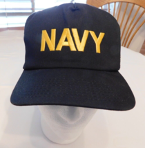 NAVY Men&#39;s Hat Cap Black Yellow One Size Fits All Snapback Adjustable Cl... - £12.29 GBP
